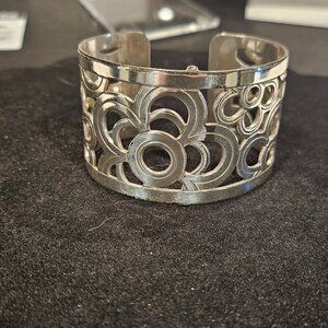 Brighton Christo Newberry Silver Wide Cuff Bracelet